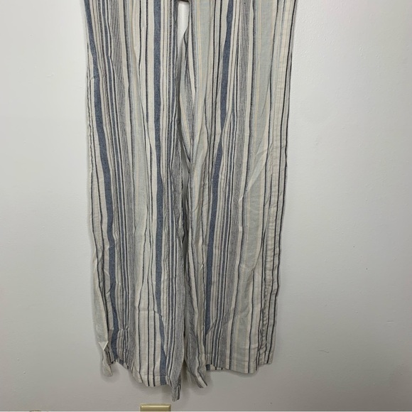 Drew white blue stripe beach straight leg pull on pant - Picture 3 of 10